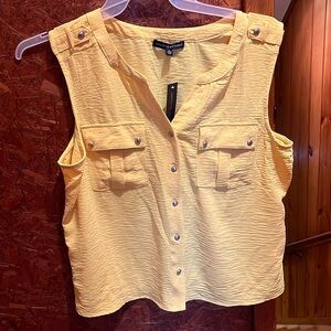 New Adrienne Vittadini Sleeveless yellow top XL Women